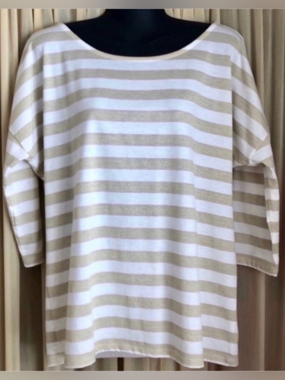 Attention Large White/Gold 3/4 Sleeve Blouse(NWOT)